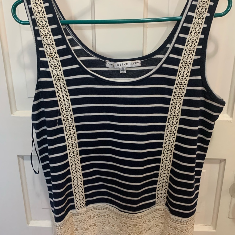 Navy and white tank